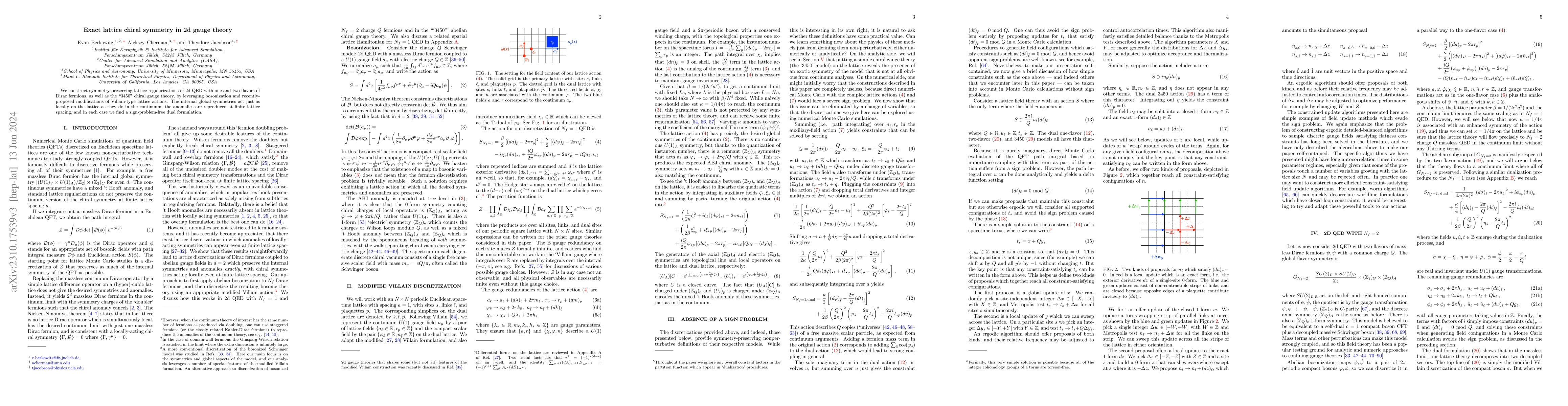 Thumbnail for Exact lattice chiral symmetry in 2d gauge theory