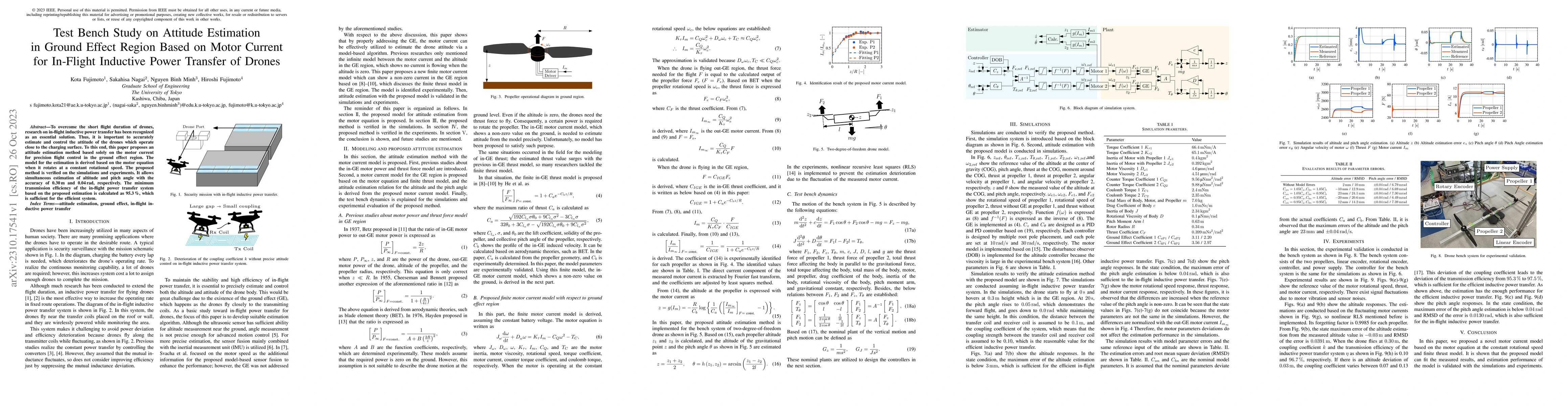Thumbnail for Test Bench Study on Attitude Estimation in Ground Effect Region Based on
  Motor Current for In-Flight Inductive Power Transfer of Drones
