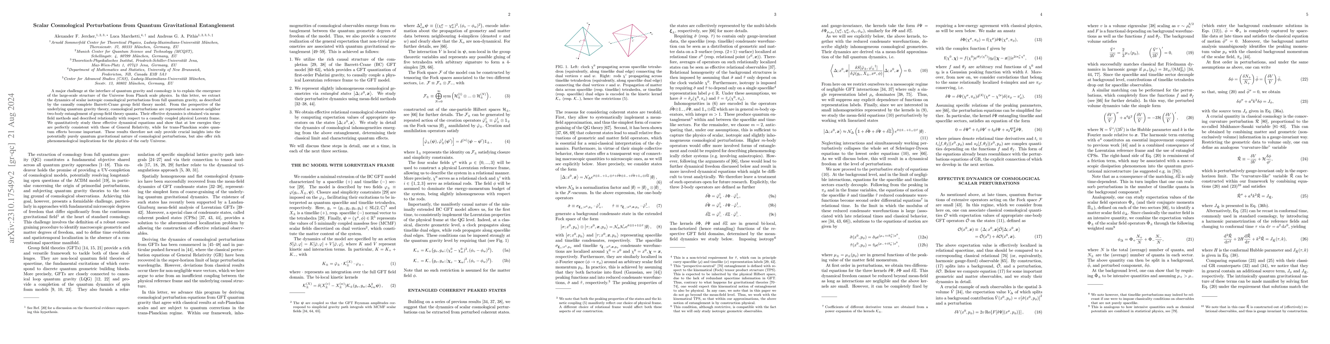 Thumbnail for Scalar Cosmological Perturbations from Quantum Gravitational
  Entanglement
