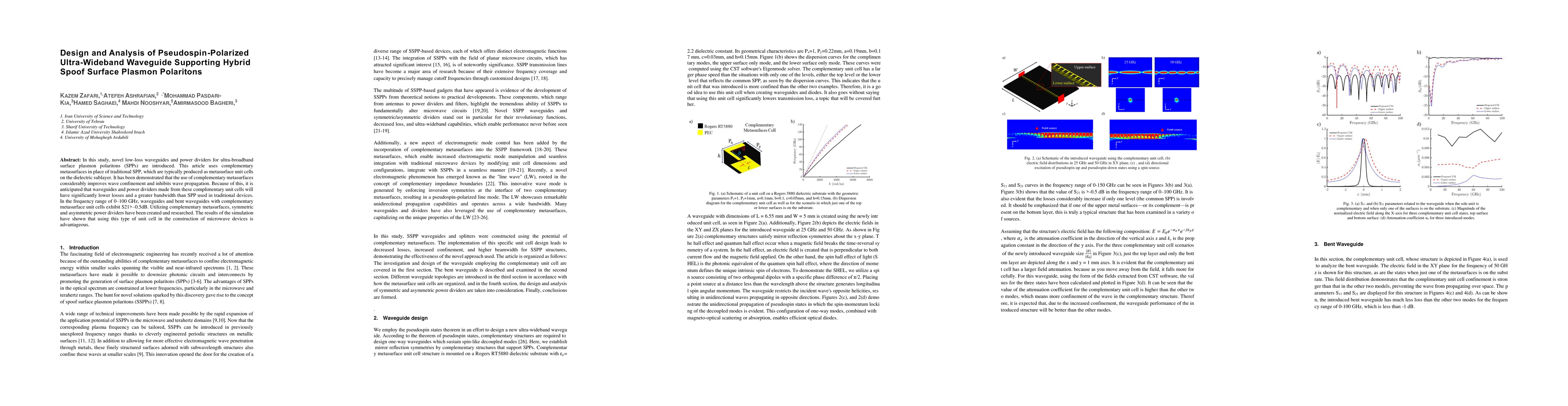Thumbnail for Design and Analysis of Pseudospin-Polarized Ultra-Wideband Waveguide
  Supporting Hybrid Spoof Surface Plasmon Polaritons