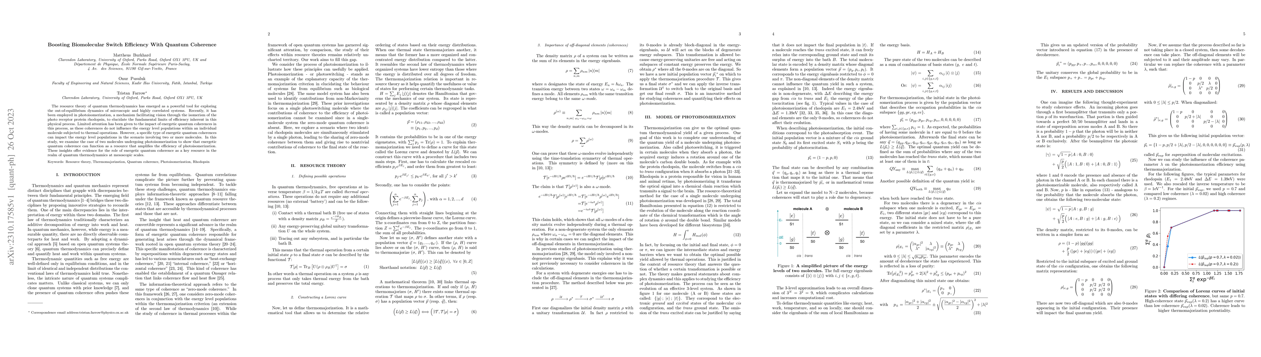 Thumbnail for Boosting Biomolecular Switch Efficiency With Quantum Coherence