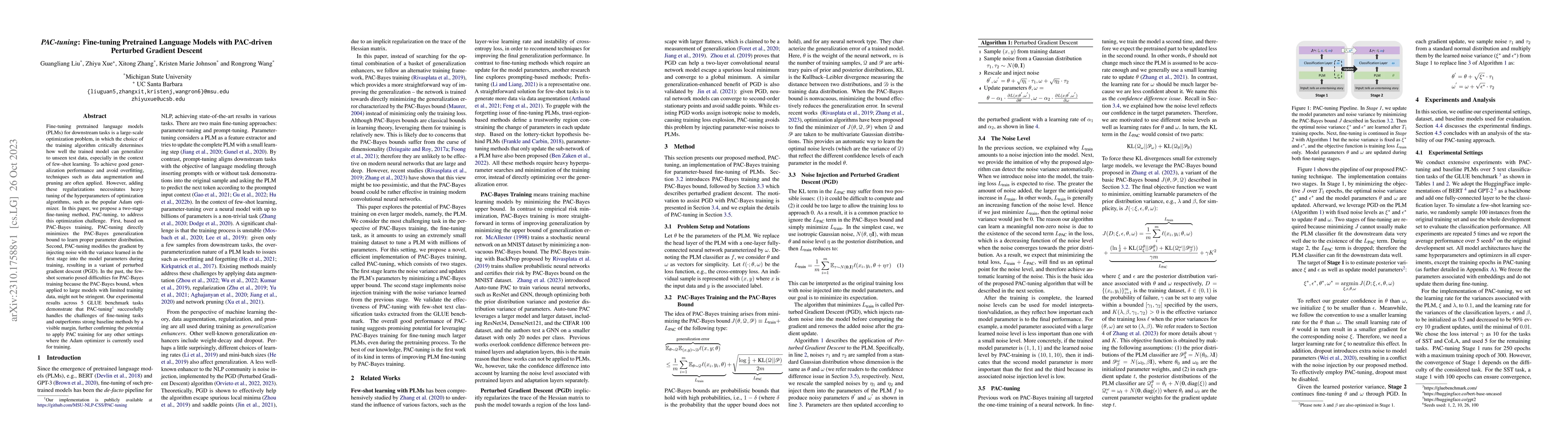 Thumbnail for PAC-tuning:Fine-tuning Pretrained Language Models with PAC-driven
  Perturbed Gradient Descent