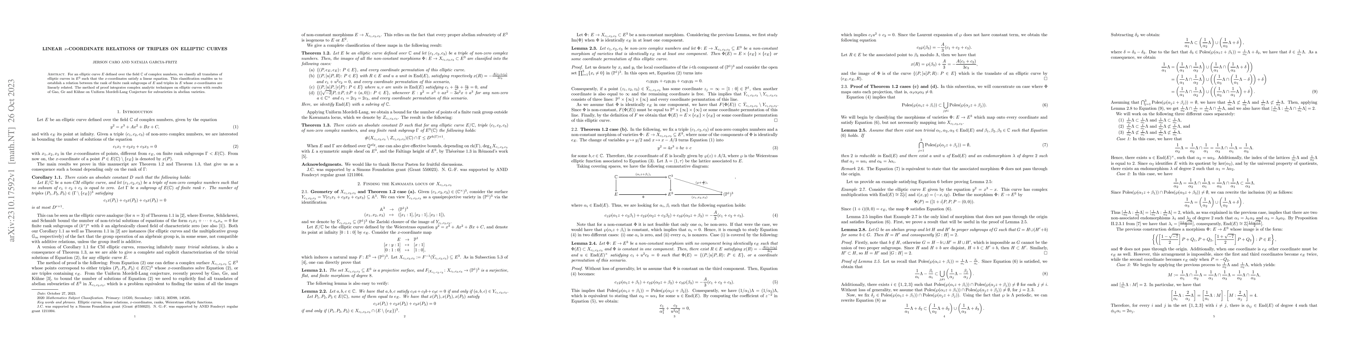 Thumbnail for Linear $x$-coordinate relations of triples on elliptic curves