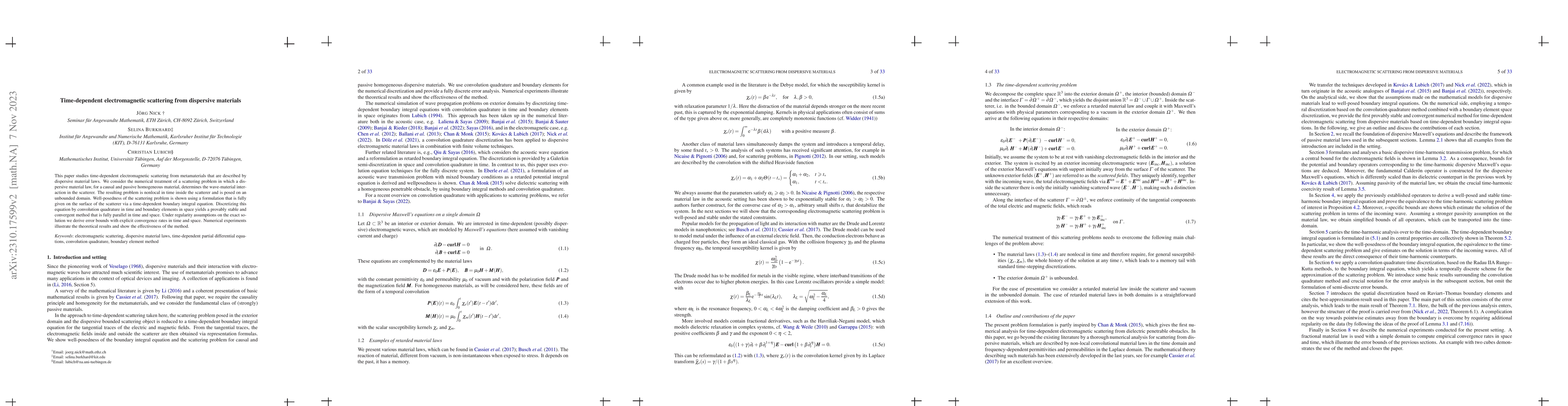 Thumbnail for Time-dependent electromagnetic scattering from dispersive materials