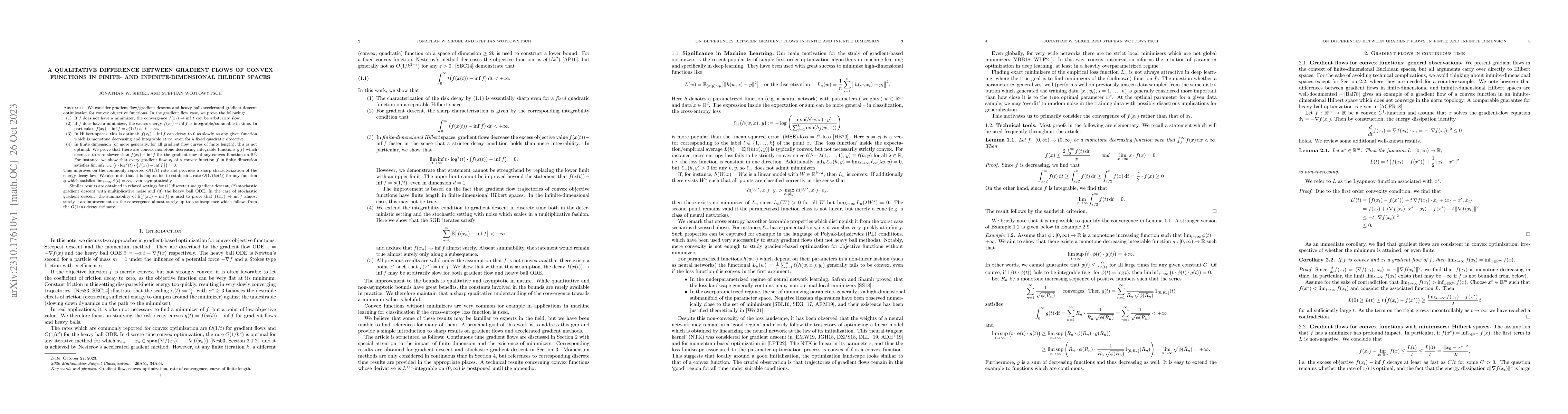Thumbnail for A qualitative difference between gradient flows of convex functions in
  finite- and infinite-dimensional Hilbert spaces