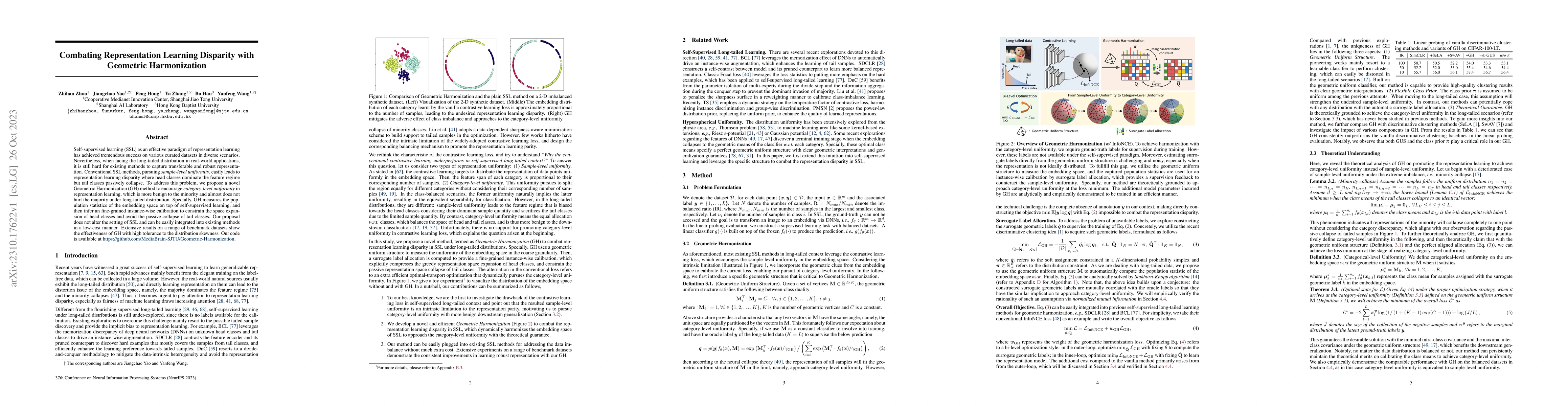 Thumbnail for Combating Representation Learning Disparity with Geometric Harmonization
