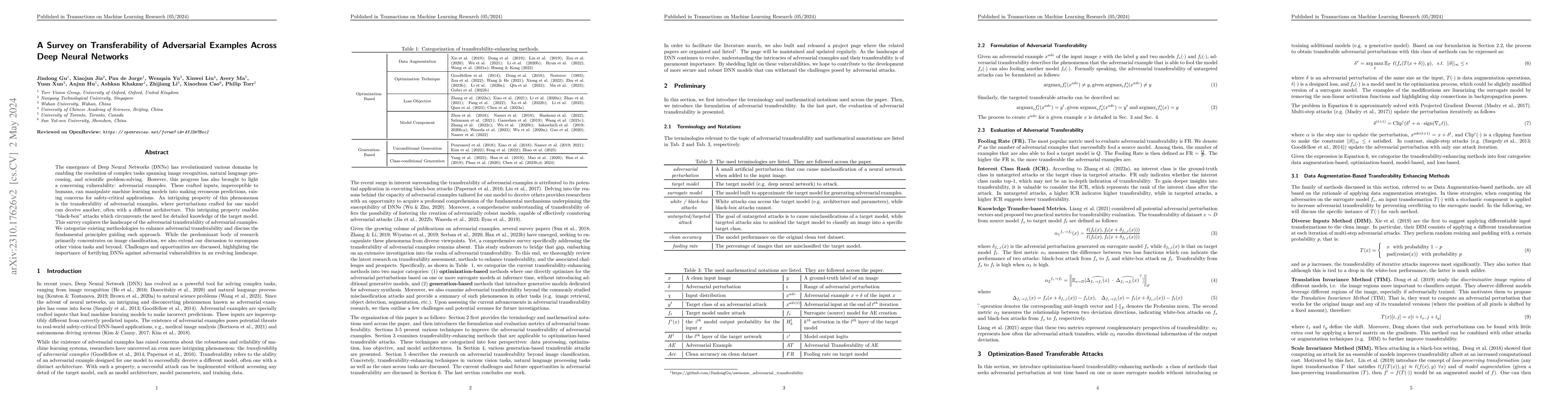 Thumbnail for A Survey on Transferability of Adversarial Examples across Deep Neural
  Networks