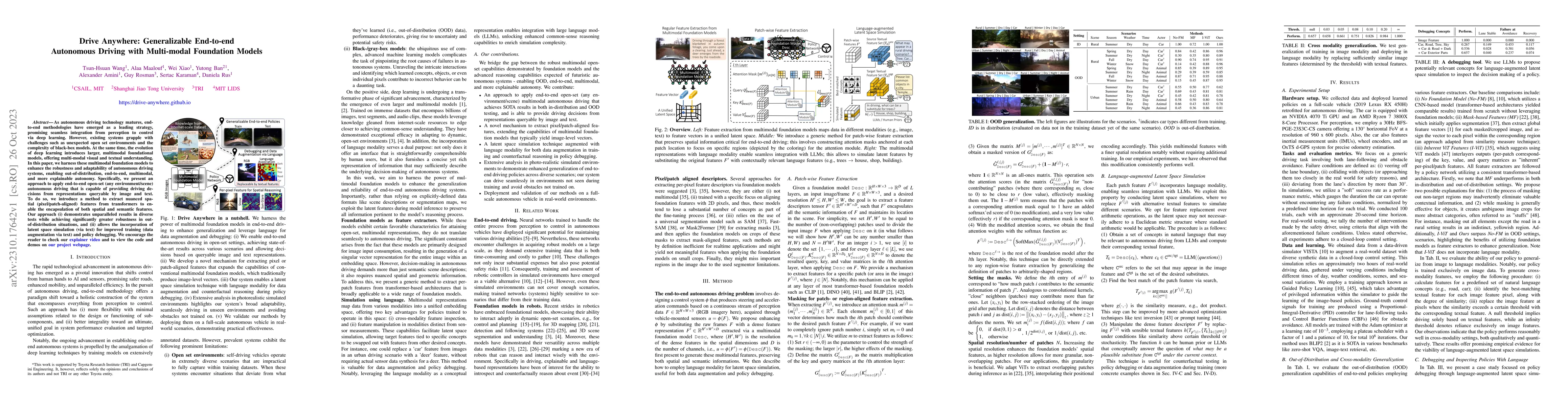 Thumbnail for Drive Anywhere: Generalizable End-to-end Autonomous Driving with
  Multi-modal Foundation Models