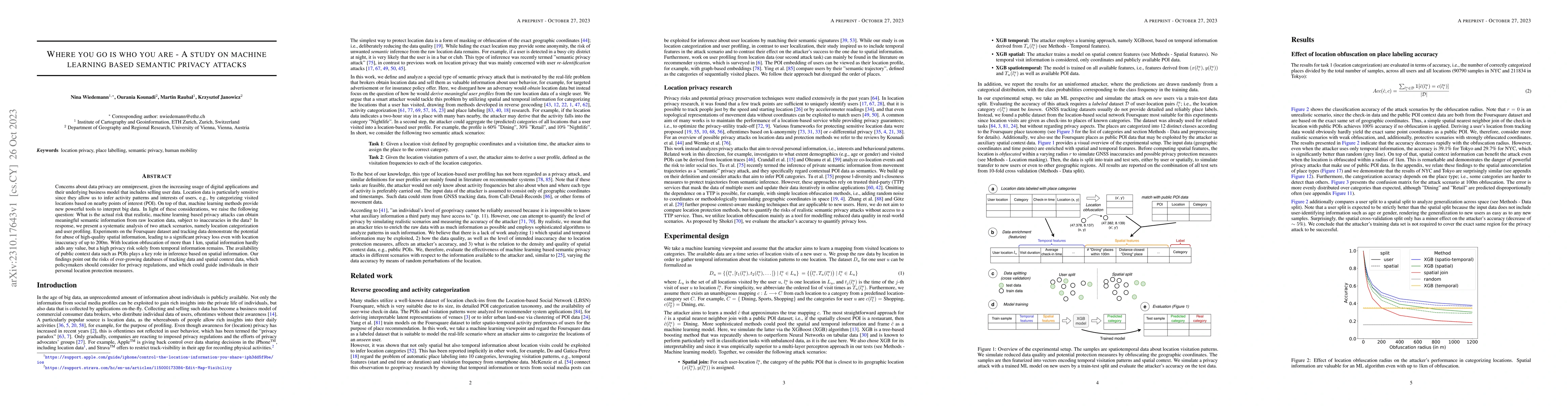 Thumbnail for Where you go is who you are -- A study on machine learning based
  semantic privacy attacks