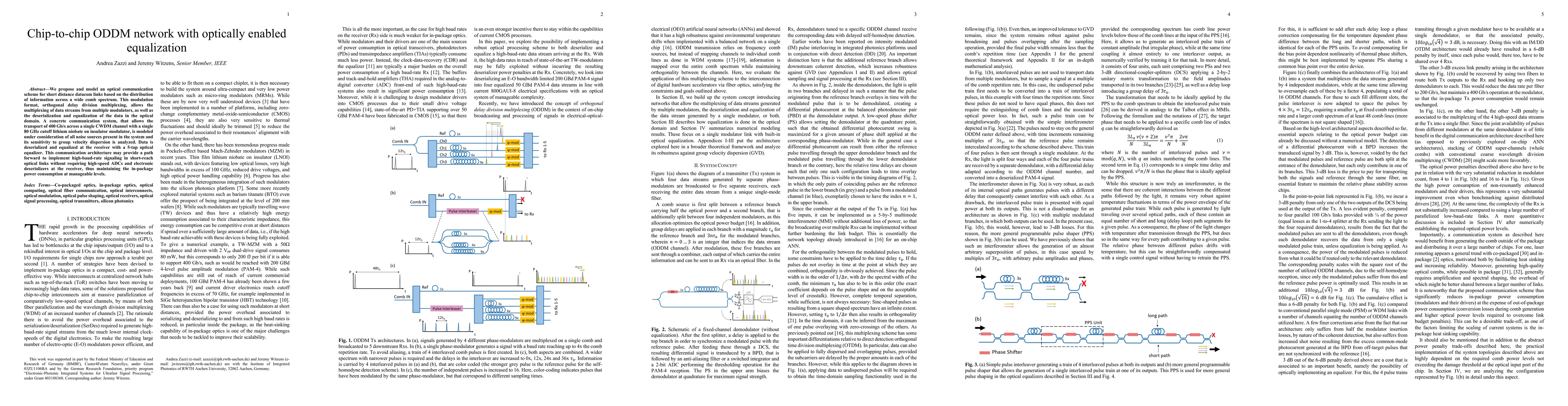 Thumbnail for Chip-to-chip ODDM network with optically enabled equalization