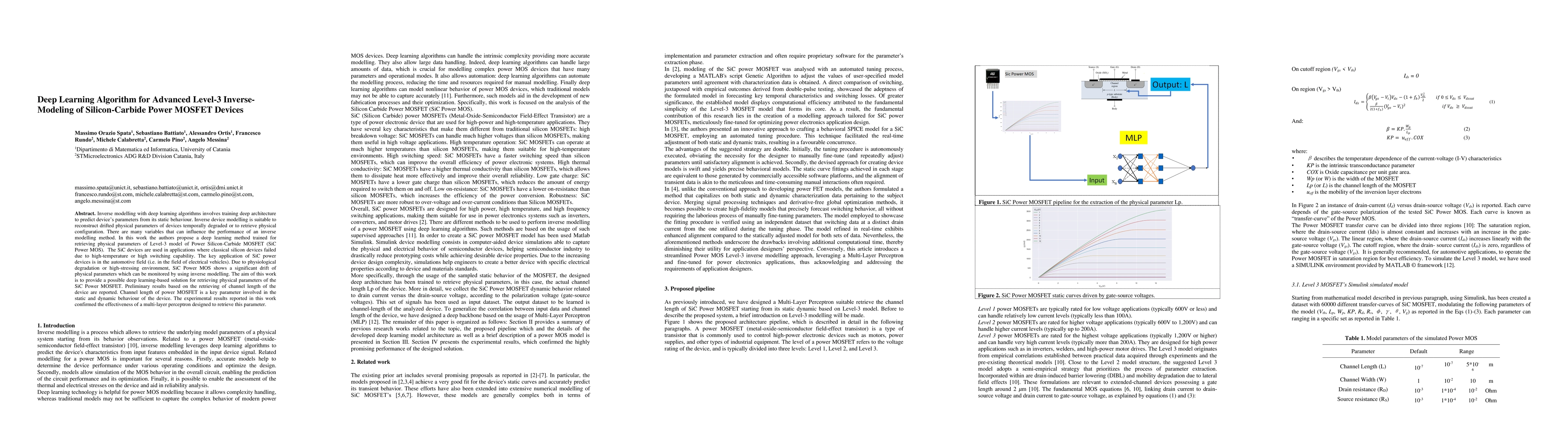 Thumbnail for Deep Learning Algorithm for Advanced Level-3 Inverse-Modeling of
  Silicon-Carbide Power MOSFET Devices