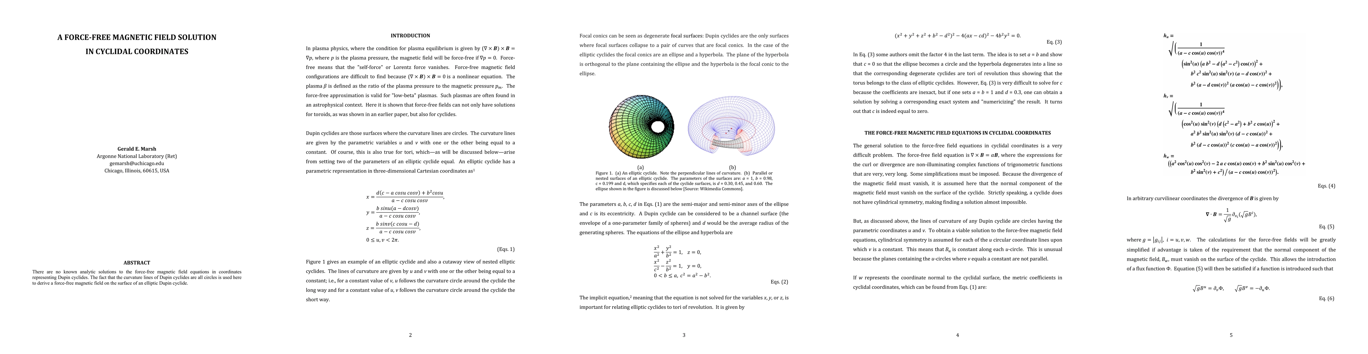 Thumbnail for A Force-Free Magnetic Field Solution in Cyclidal Coordinates