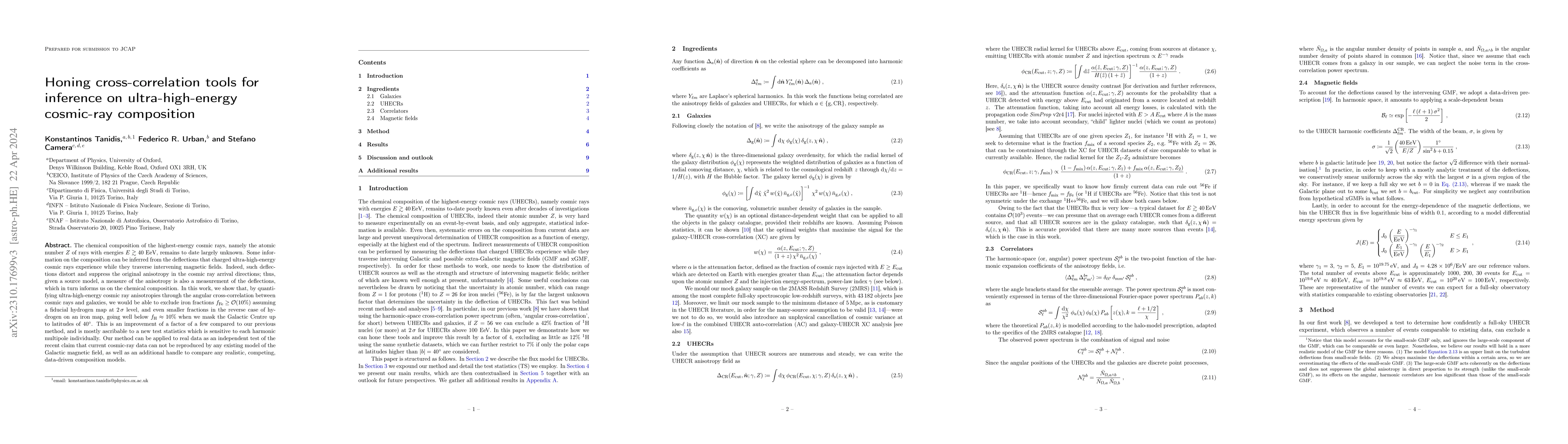 Thumbnail for Honing cross-correlation tools for inference on ultra-high-energy
  cosmic-ray composition