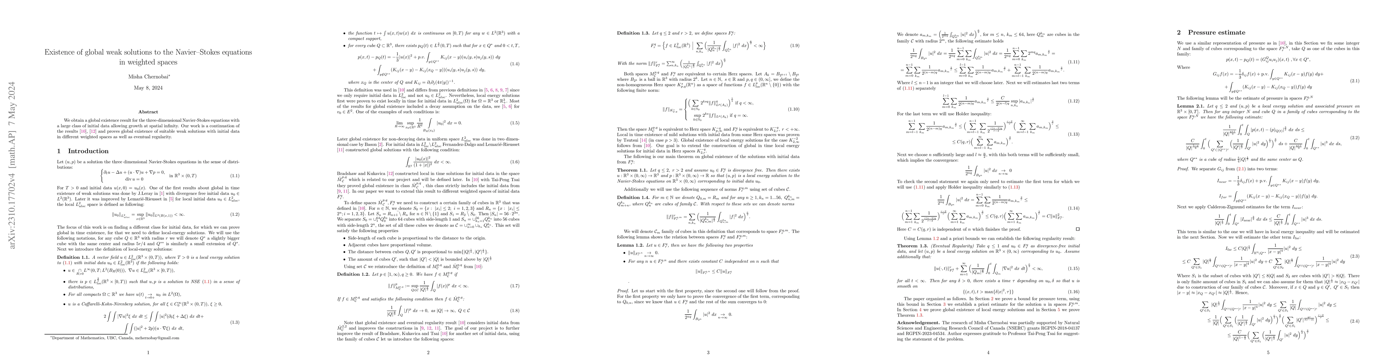 Thumbnail for Existence of global weak solutions to NSE in weighted spaces