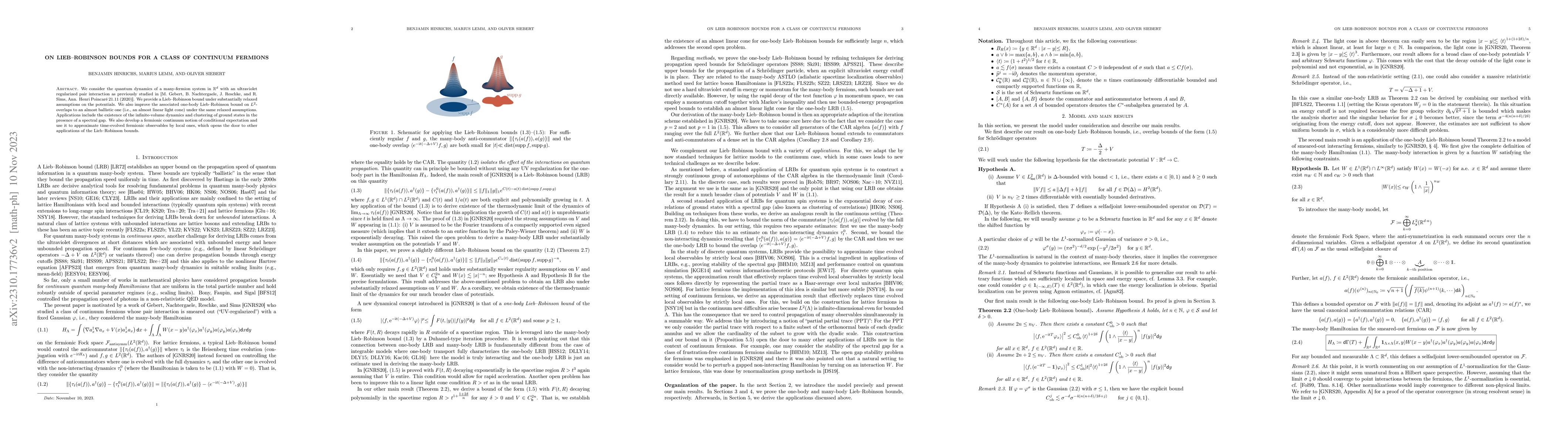 Thumbnail for On Lieb-Robinson bounds for a class of continuum fermions
