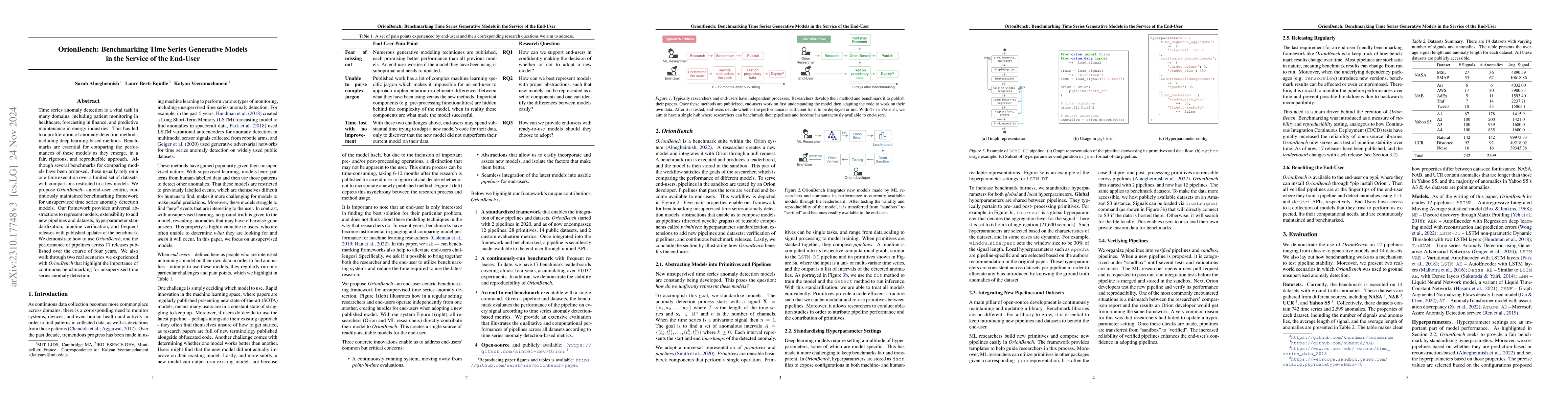 Thumbnail for Making the End-User a Priority in Benchmarking: OrionBench for
  Unsupervised Time Series Anomaly Detection