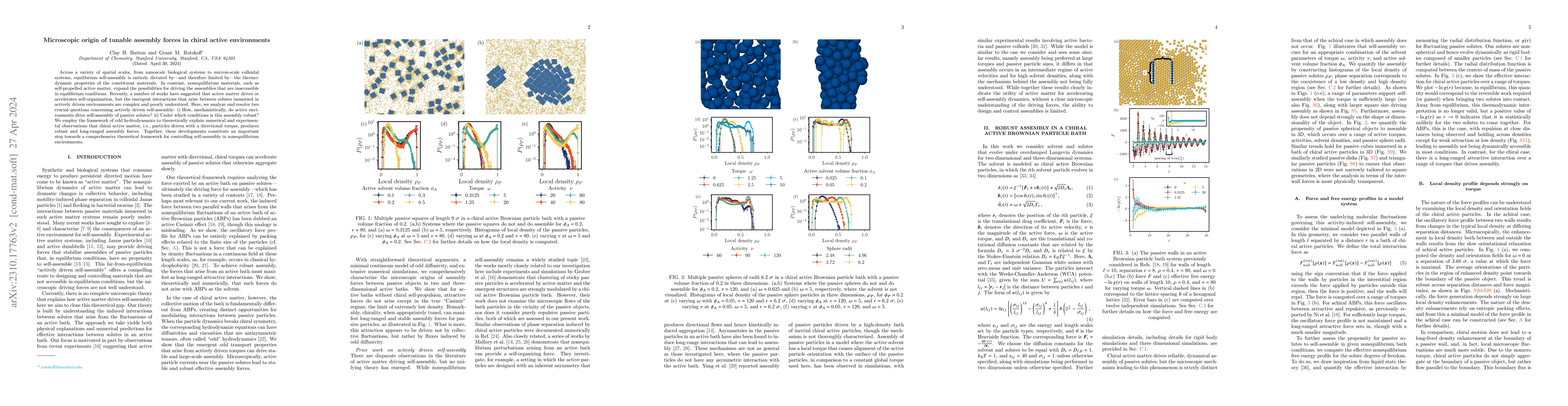 Thumbnail for Microscopic origin of tunable assembly forces in chiral active
  environments