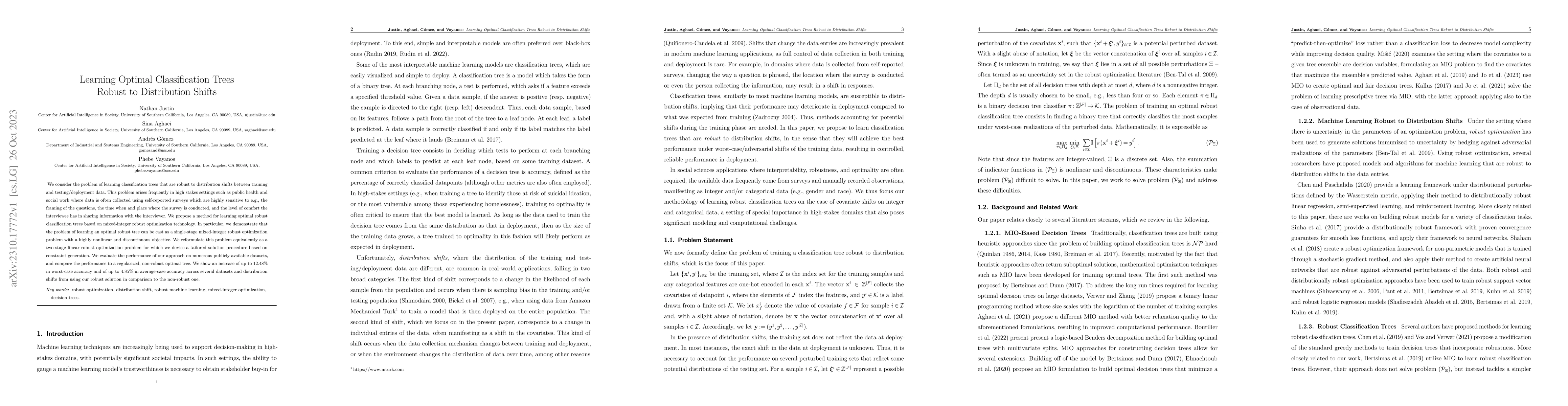 Thumbnail for Learning Optimal Classification Trees Robust to Distribution Shifts