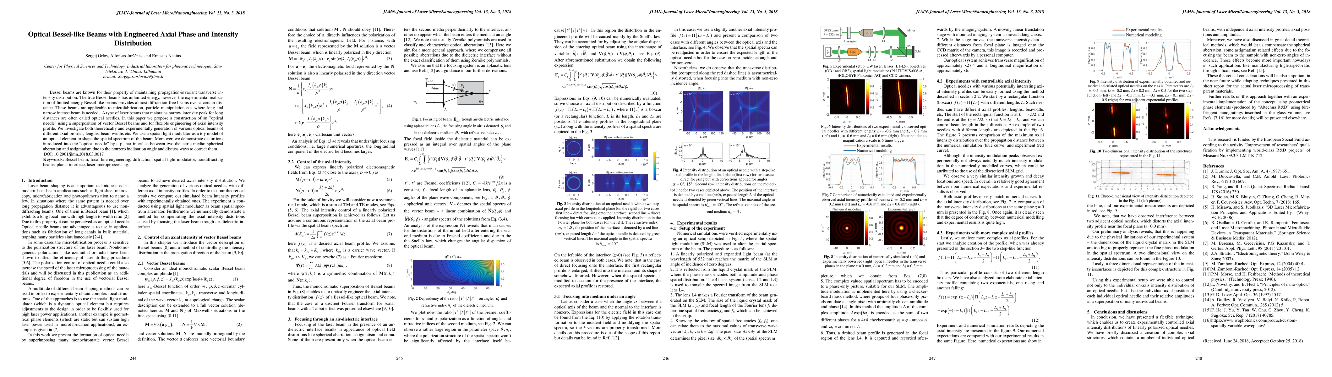 Thumbnail for Optical Bessel-like Beams with Engineered Axial Phase and Intensity
  Distribution