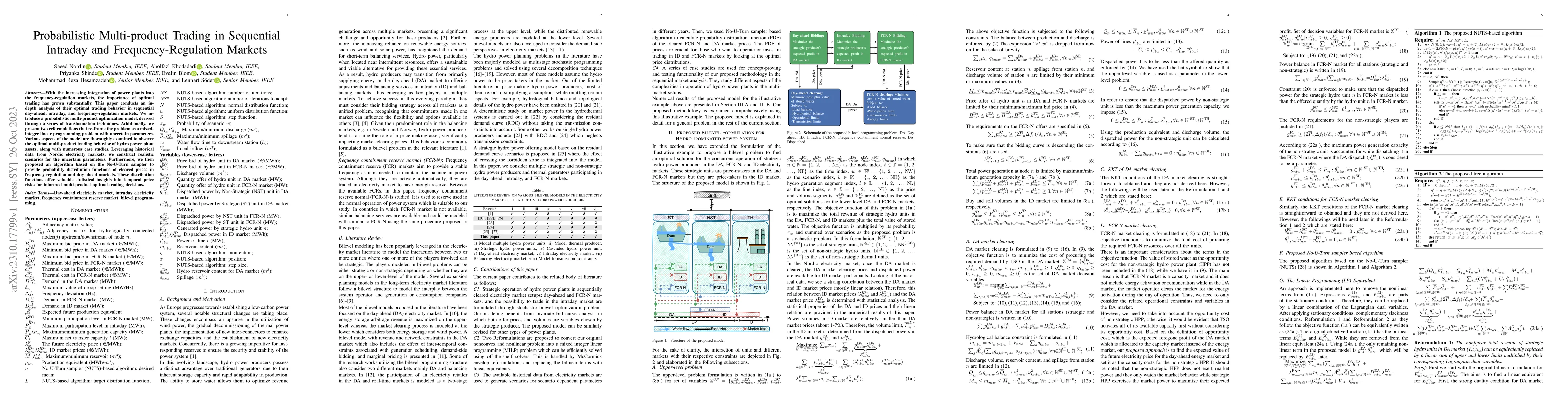 Thumbnail for Probabilistic Multi-product Trading in Sequential Intraday and
  Frequency-Regulation Markets