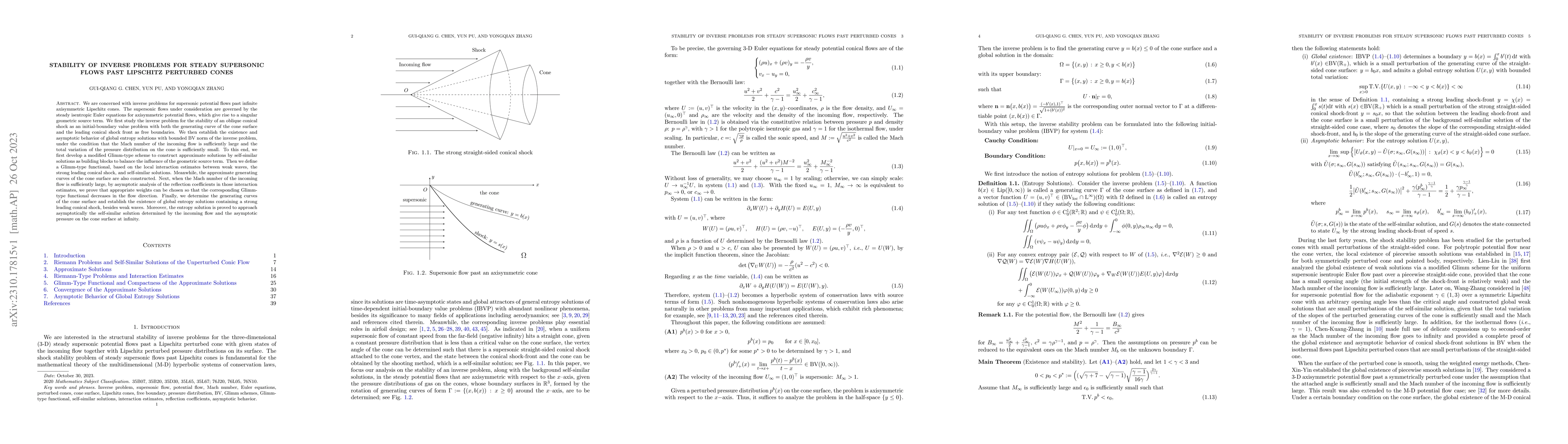 Thumbnail for Stability of Inverse Problems for Steady Supersonic Flows Past Lipschitz
  Perturbed Cones