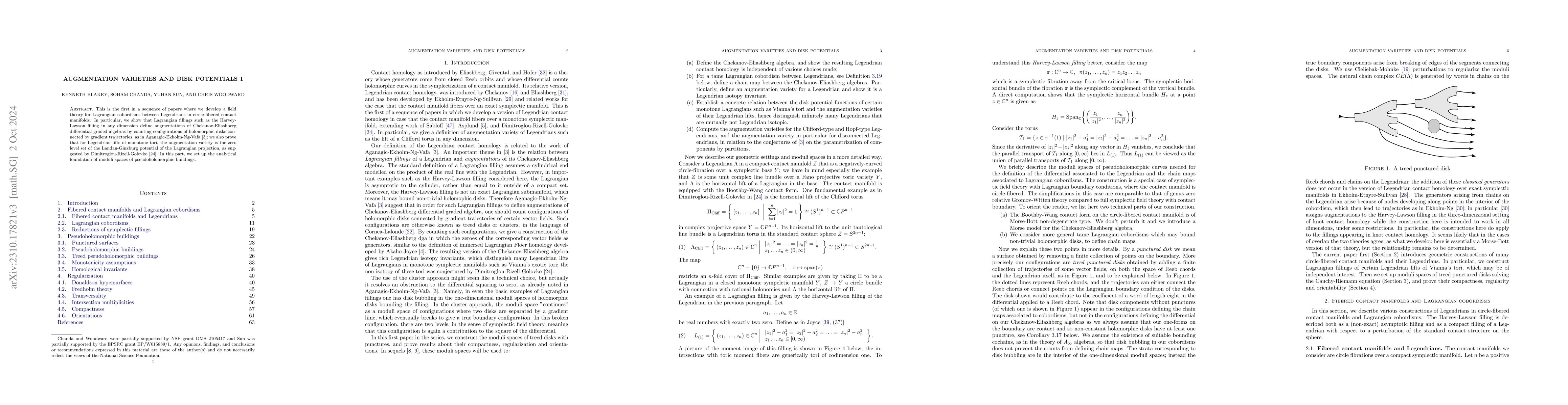 Thumbnail for Augmentation varieties and disk potentials I