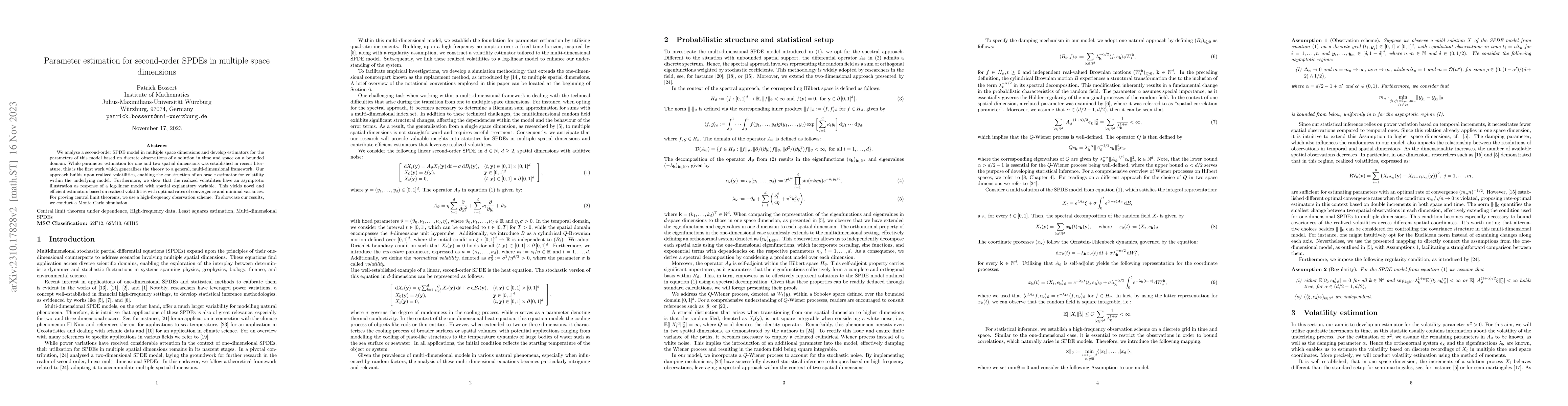 Thumbnail for Parameter estimation for second-order SPDEs in multiple space dimensions