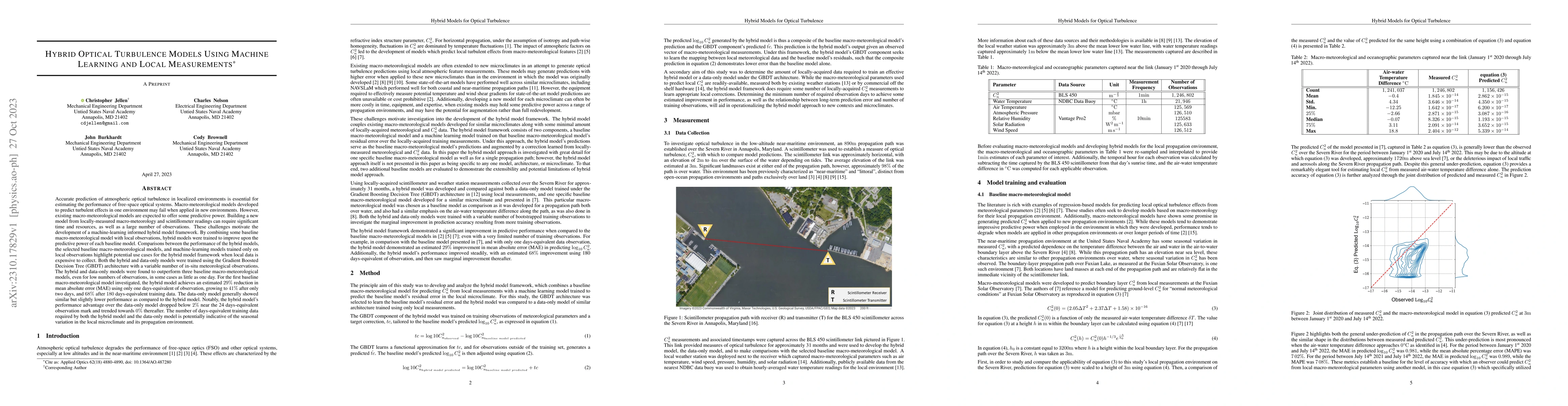 Thumbnail for Hybrid Optical Turbulence Models Using Machine Learning and Local
  Measurements