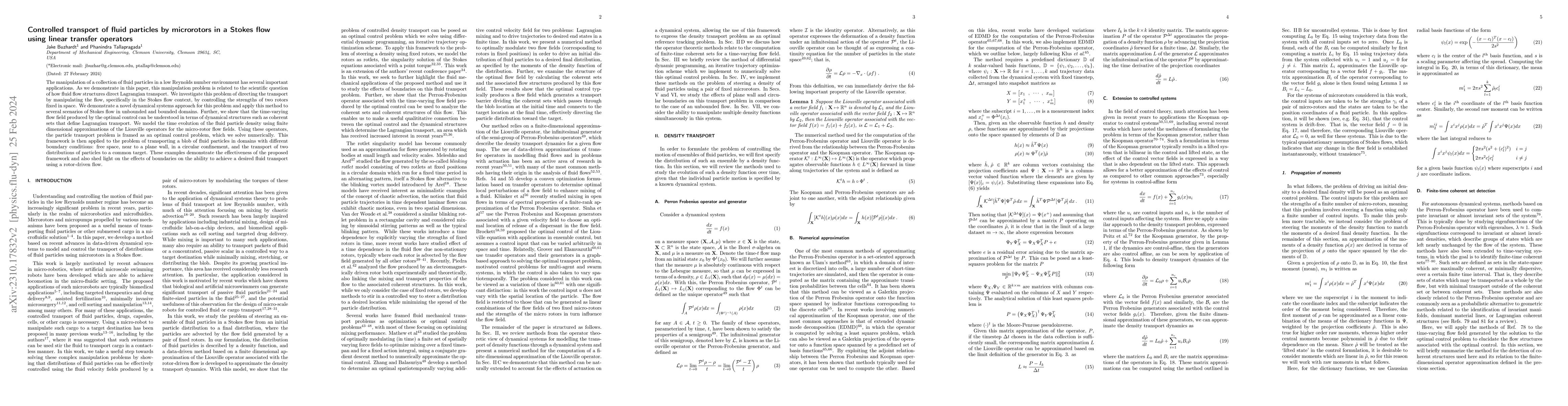 Thumbnail for Controlled transport of fluid particles by microrotors in a Stokes flow
  using linear transfer operators