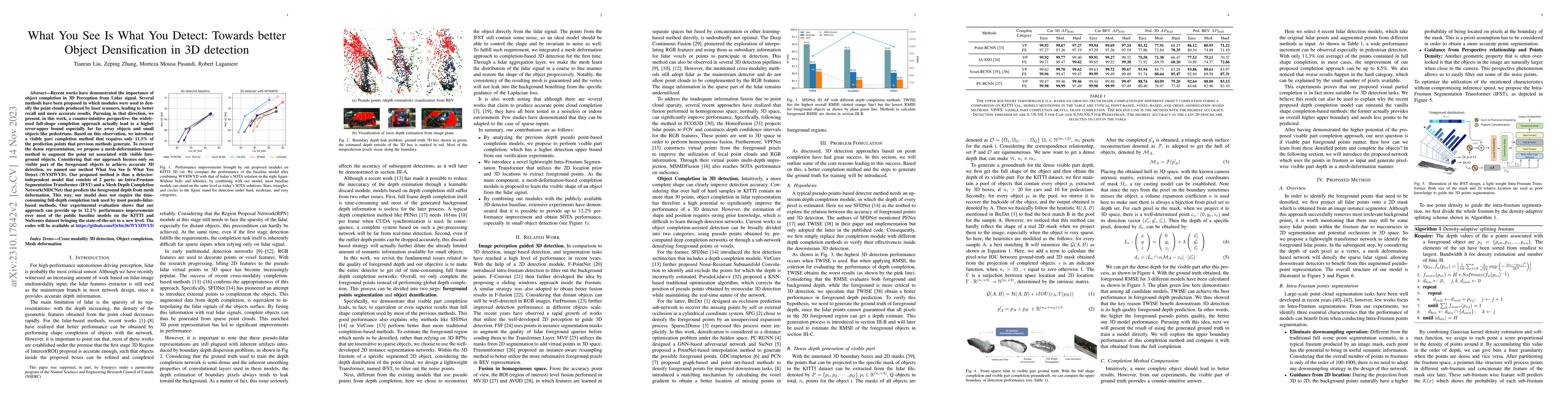 Thumbnail for What You See Is What You Detect: Towards better Object Densification in
  3D detection