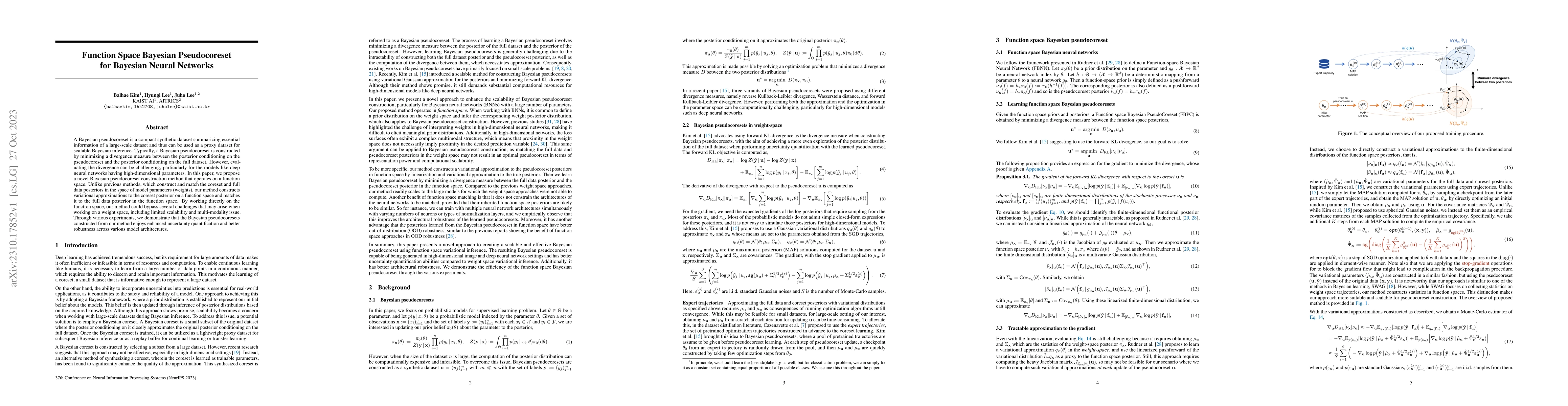 Thumbnail for Function Space Bayesian Pseudocoreset for Bayesian Neural Networks