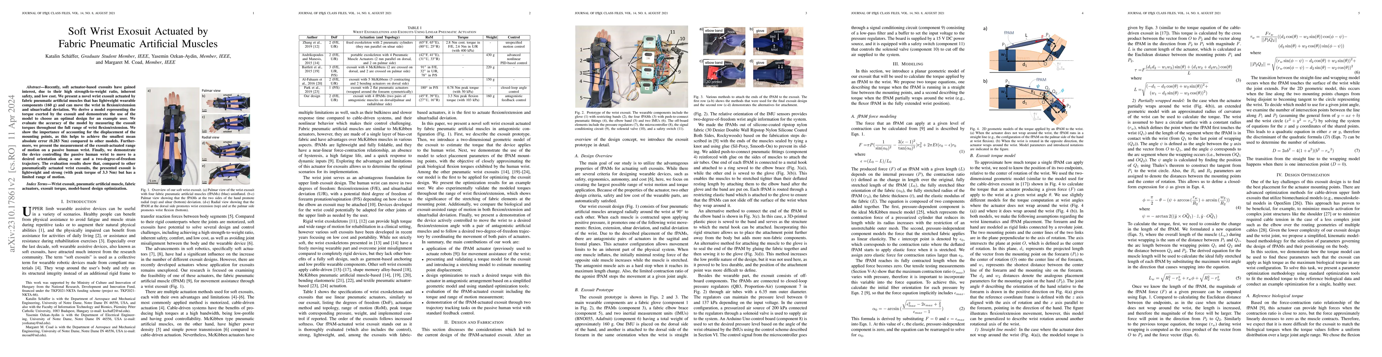 Thumbnail for Soft Wrist Exosuit Actuated by Fabric Pneumatic Artificial Muscles