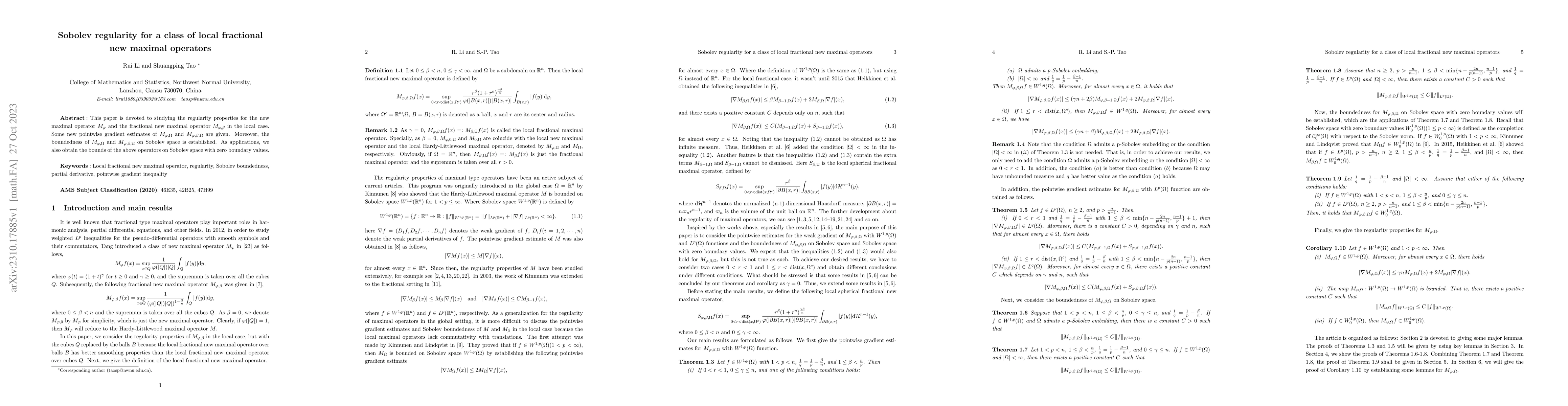 Thumbnail for Sobolev regularity for a class of local fractional new maximal operators