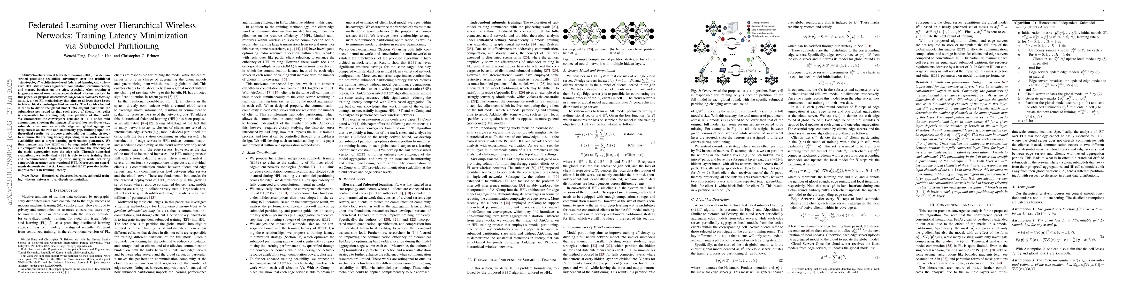 Thumbnail for Submodel Partitioning in Hierarchical Federated Learning: Algorithm
  Design and Convergence Analysis