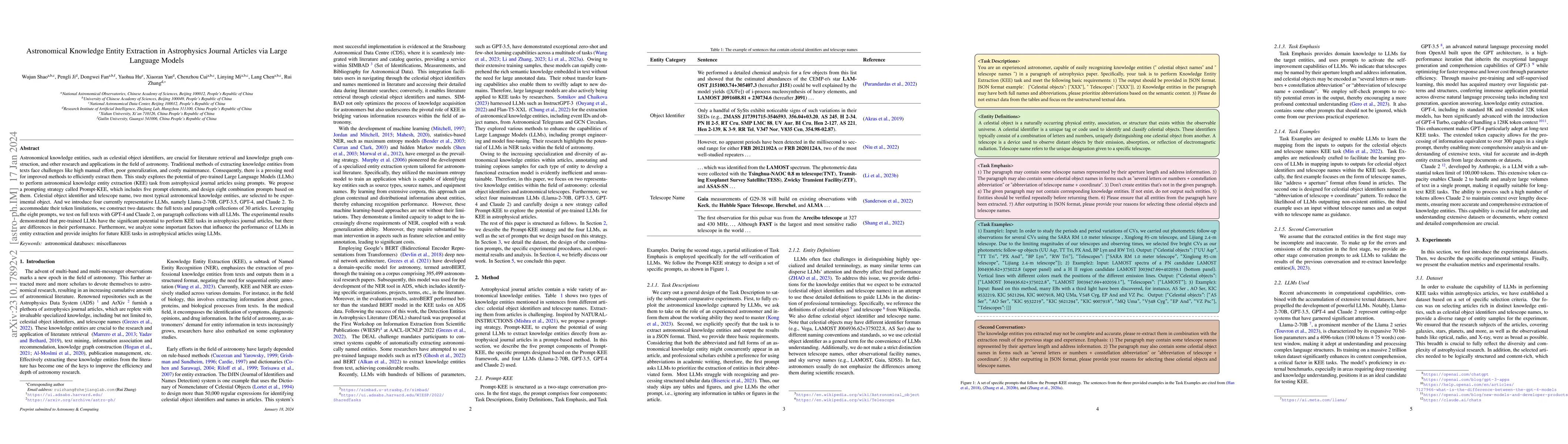 Thumbnail for Astronomical Knowledge Entity Extraction in Astrophysics Journal
  Articles via Large Language Models