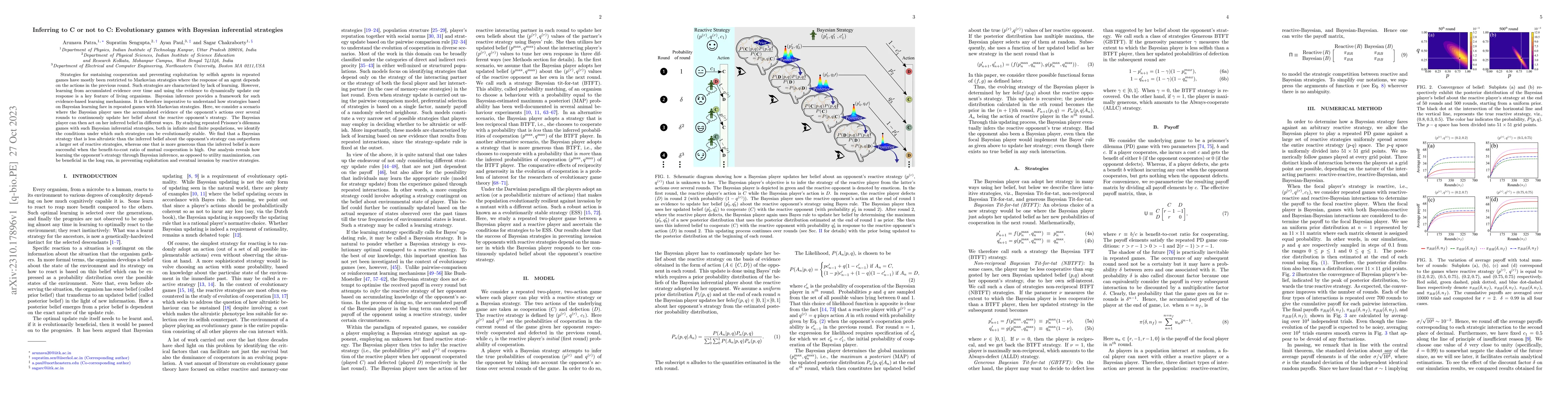 Thumbnail for Inferring to C or not to C: Evolutionary games with Bayesian inferential
  strategies