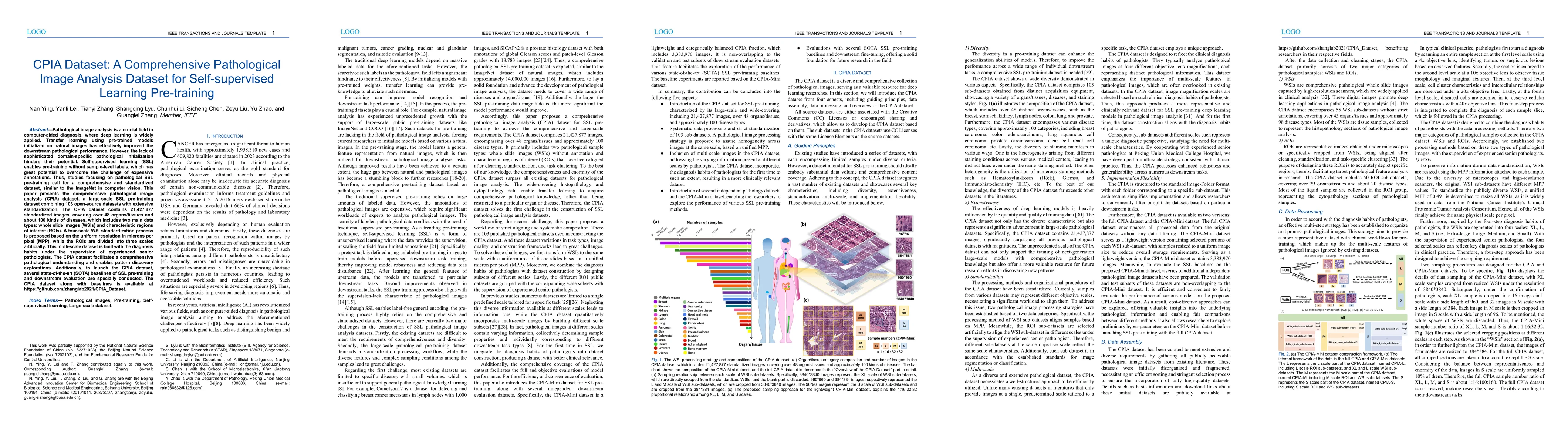 Thumbnail for CPIA Dataset: A Comprehensive Pathological Image Analysis Dataset for
  Self-supervised Learning Pre-training