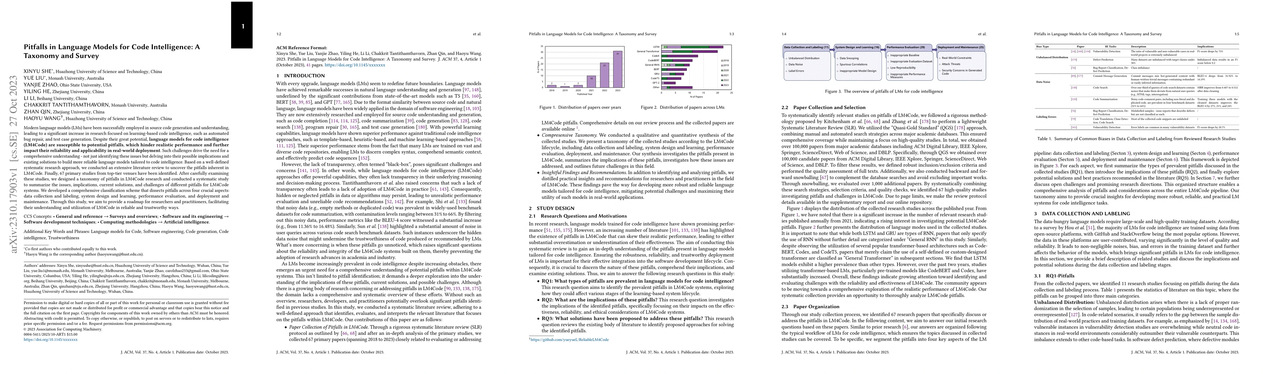 Thumbnail for Pitfalls in Language Models for Code Intelligence: A Taxonomy and Survey