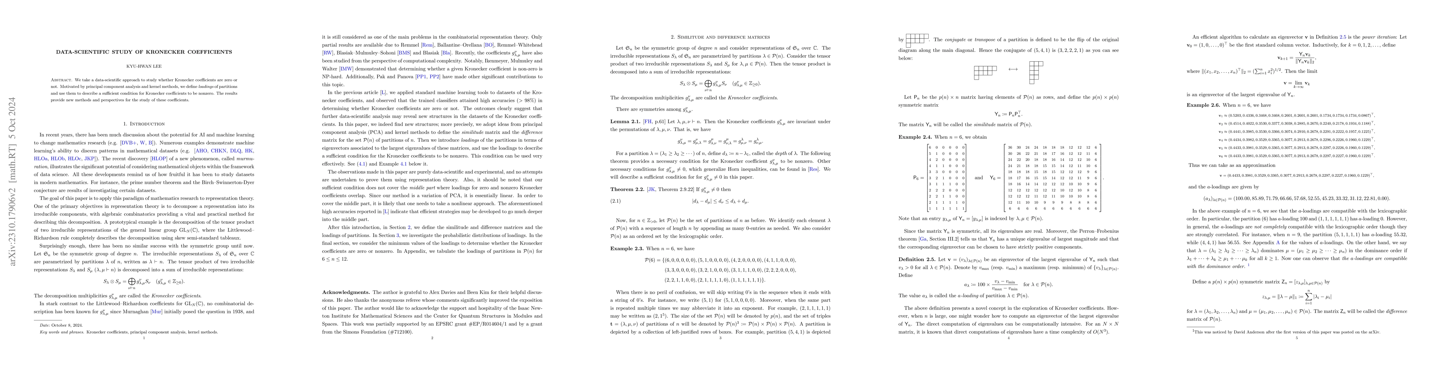 Thumbnail for Data-scientific study of Kronecker coefficients