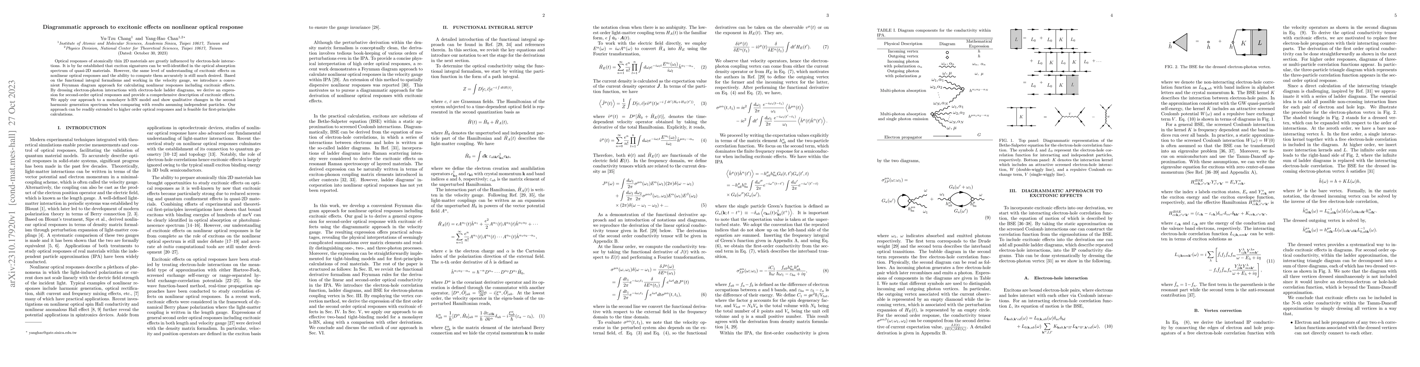 Thumbnail for Diagrammatic approach to excitonic effects on nonlinear optical response