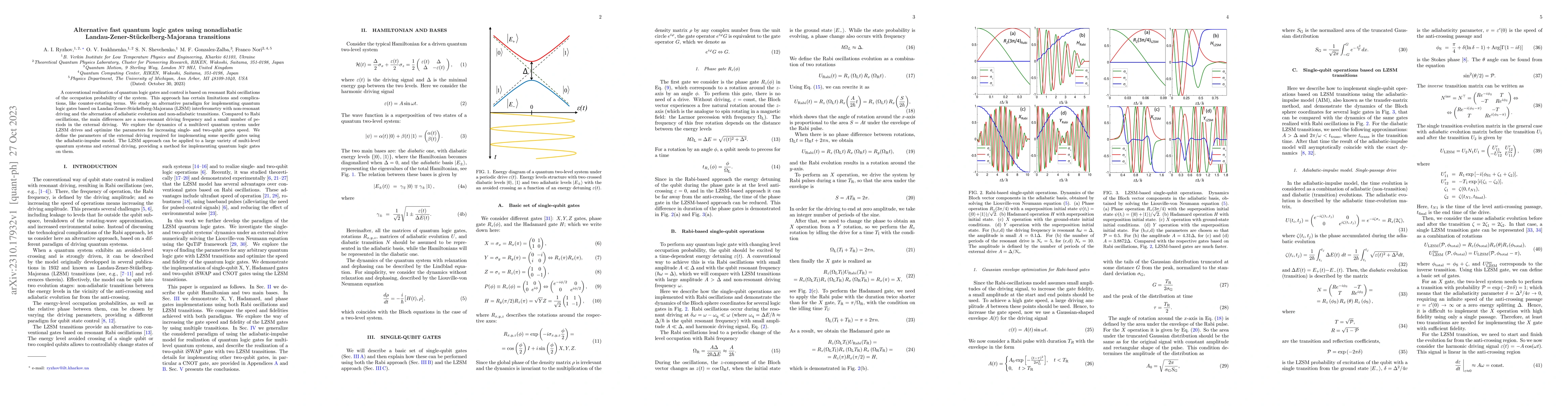 Thumbnail for Alternative fast quantum logic gates using nonadiabatic
  Landau-Zener-St\"{u}ckelberg-Majorana transitions