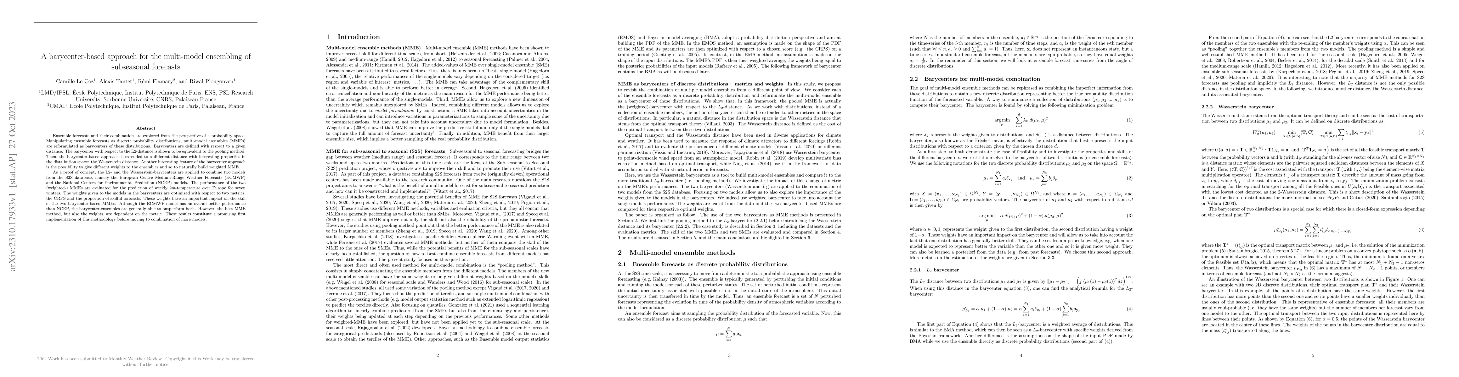 Thumbnail for A barycenter-based approach for the multi-model ensembling of
  subseasonal forecasts