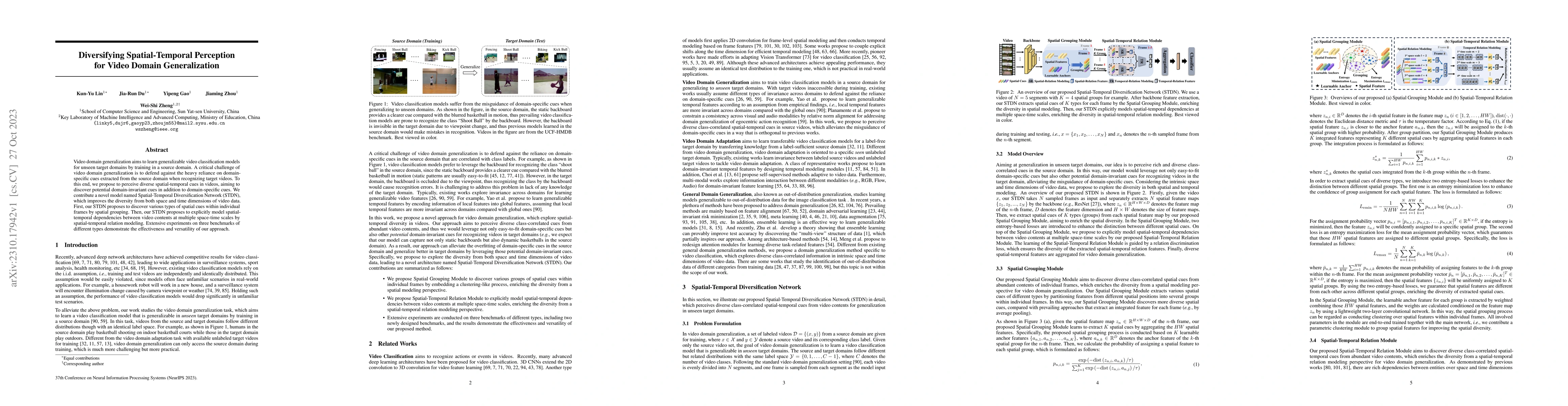 Thumbnail for Diversifying Spatial-Temporal Perception for Video Domain Generalization