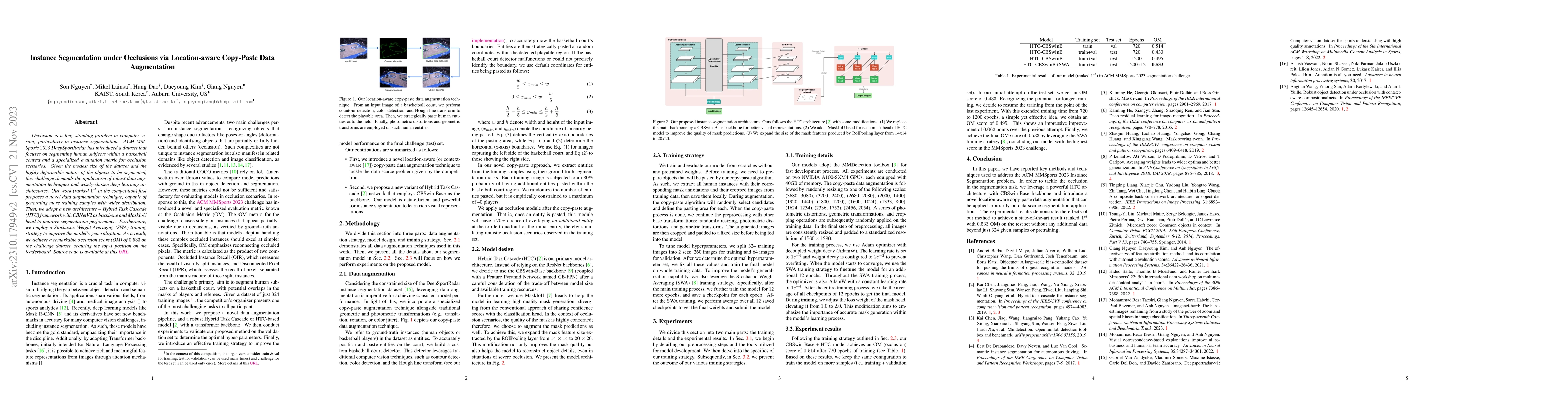 Thumbnail for Instance Segmentation under Occlusions via Location-aware Copy-Paste
  Data Augmentation