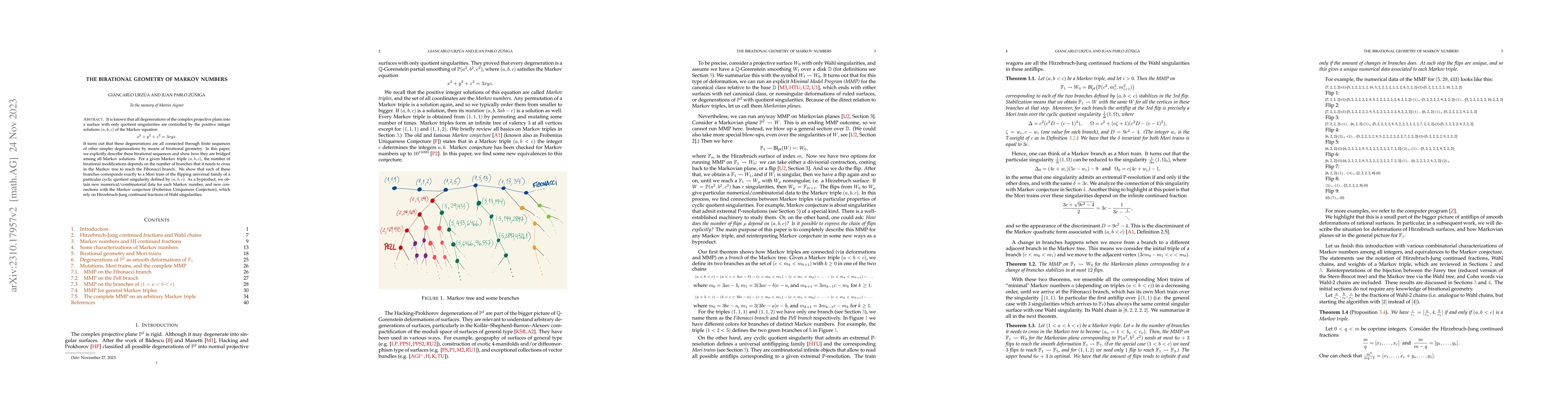 Thumbnail for The birational geometry of Markov numbers