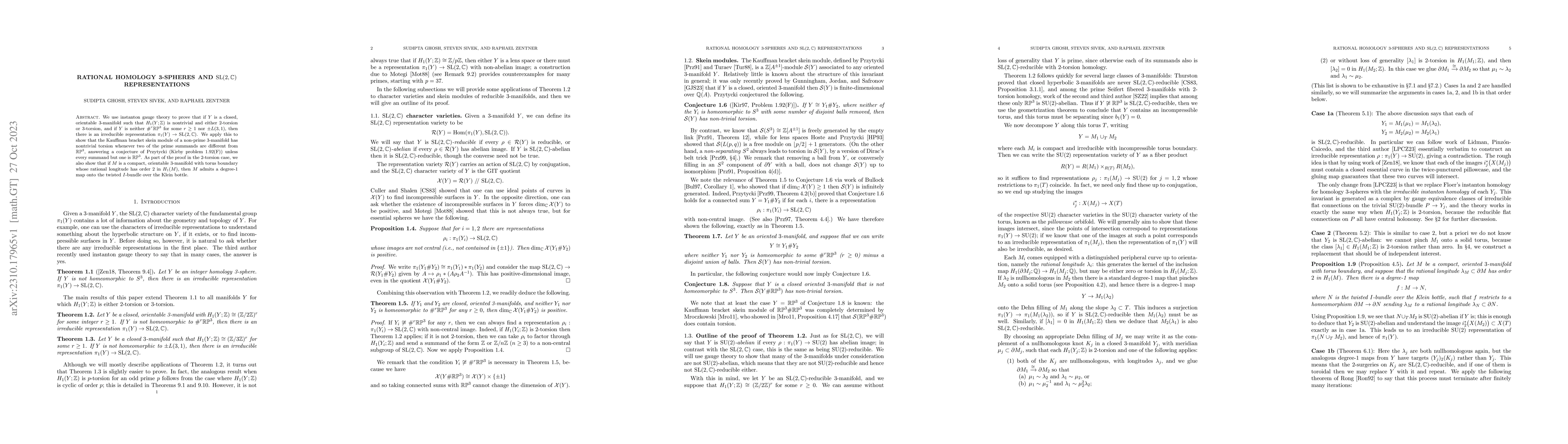 Thumbnail for Rational homology 3-spheres and SL(2,$\mathbb{C}$) representations