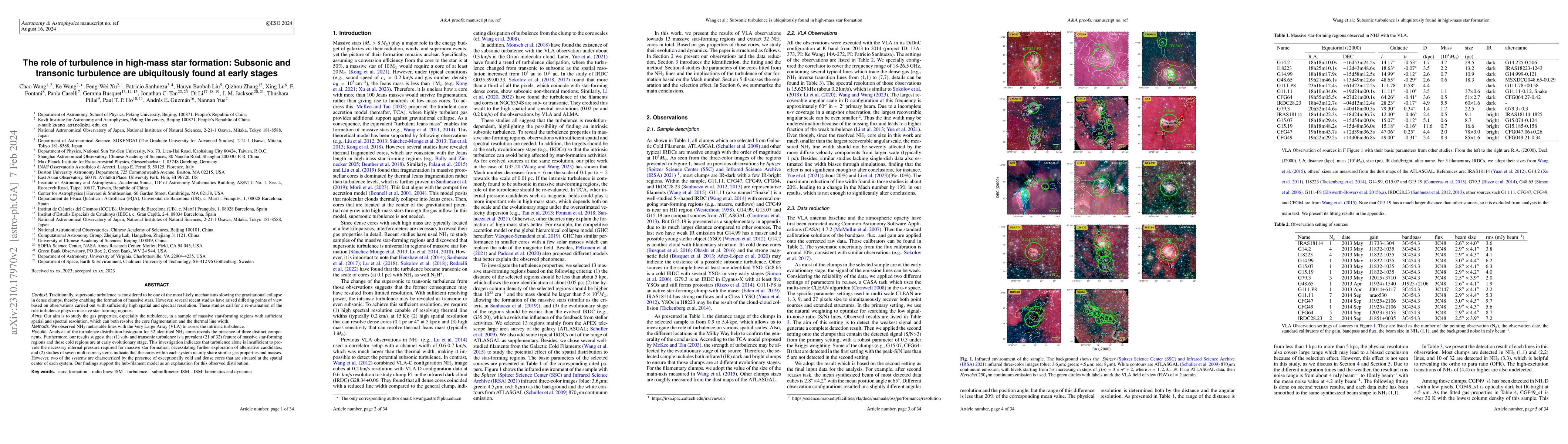 Thumbnail for The role of turbulence in high-mass star formation: Subsonic and
  transonic turbulence are ubiquitously found at early stages