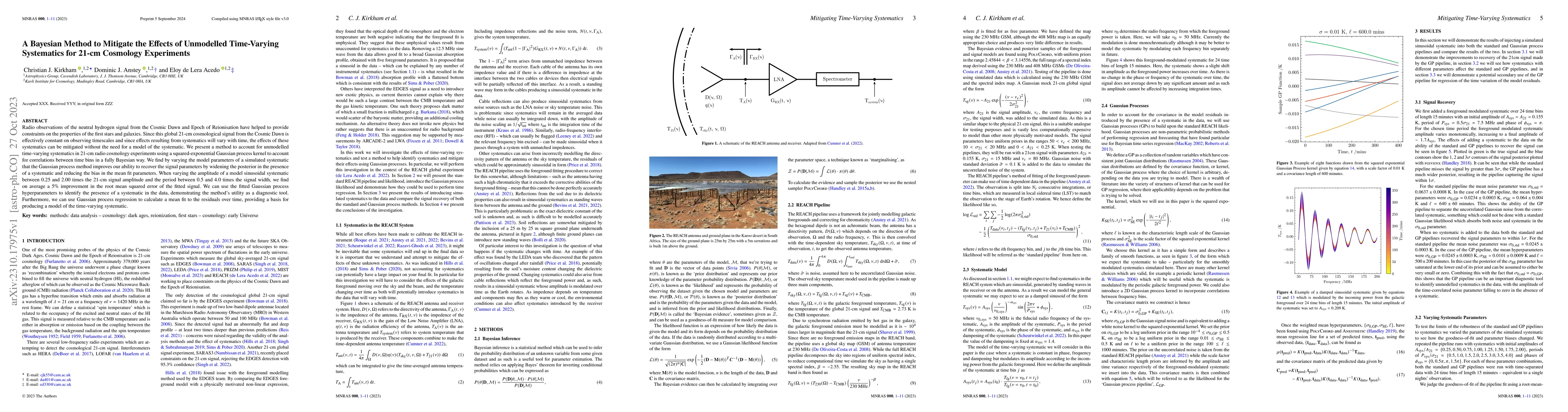 Thumbnail for A Bayesian Method to Mitigate the Effects of Unmodelled Time-Varying
  Systematics for 21-cm Cosmology Experiments
