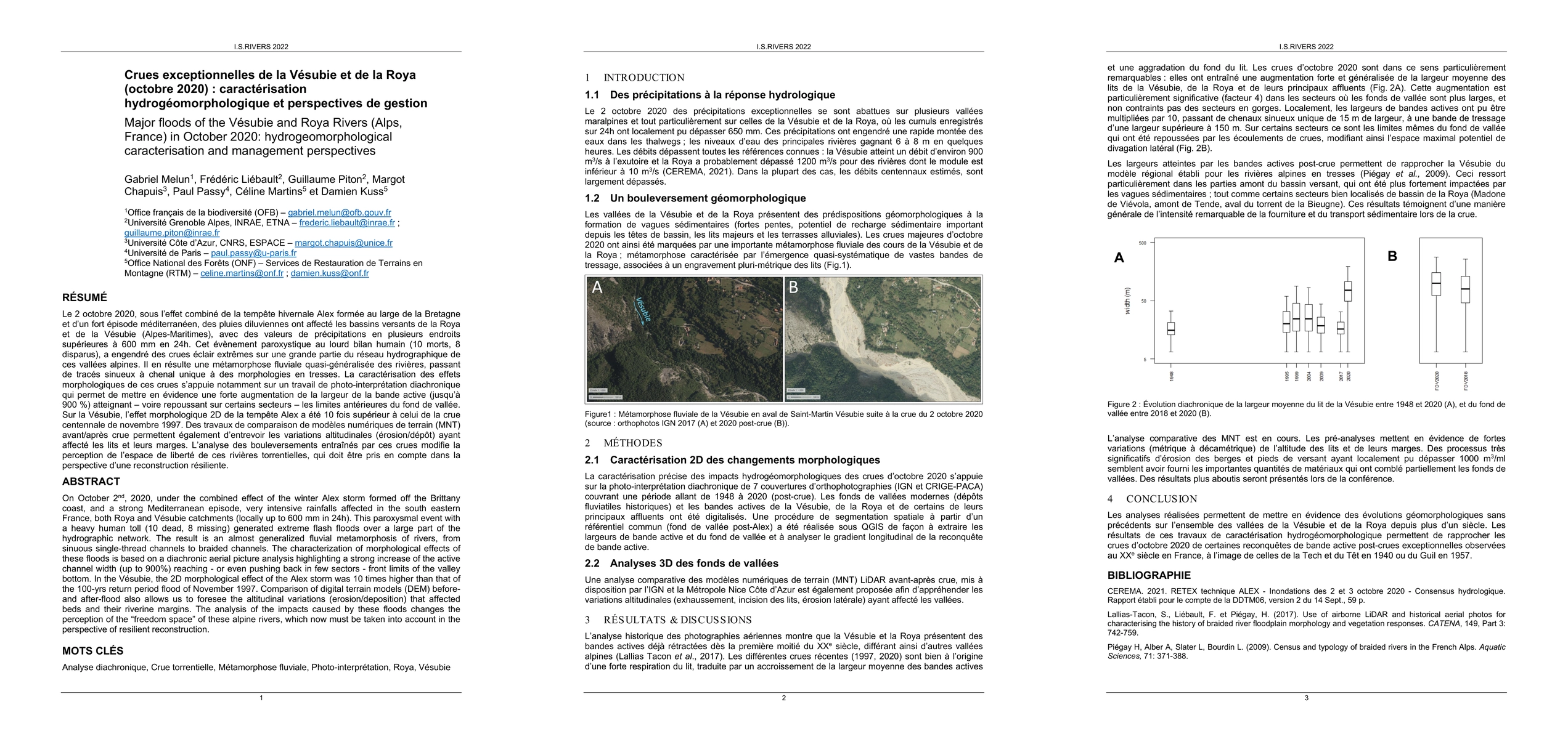 Thumbnail for Major floods of the V\'esubie and Roya Rivers (Alps, France) in October
  2020: hydrogeomorphological caracterisation and management perspectives
