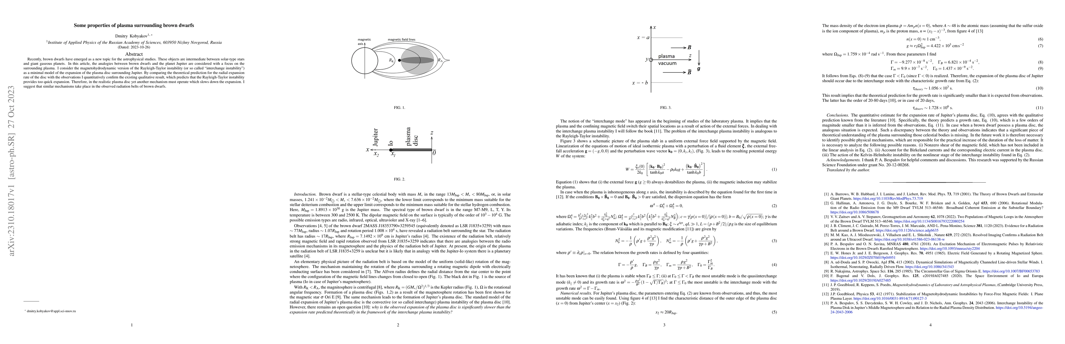 Thumbnail for Some properties of plasma surrounding brown dwarfs